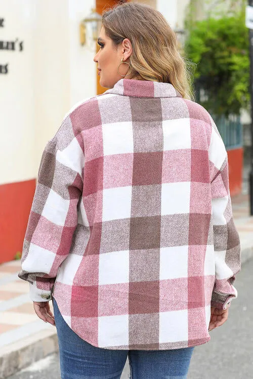 Plaid Button Up Jacket - 2 Colors  - CURVY Shacket