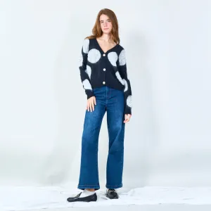 Polka dot cardigan with embellishments wholesale