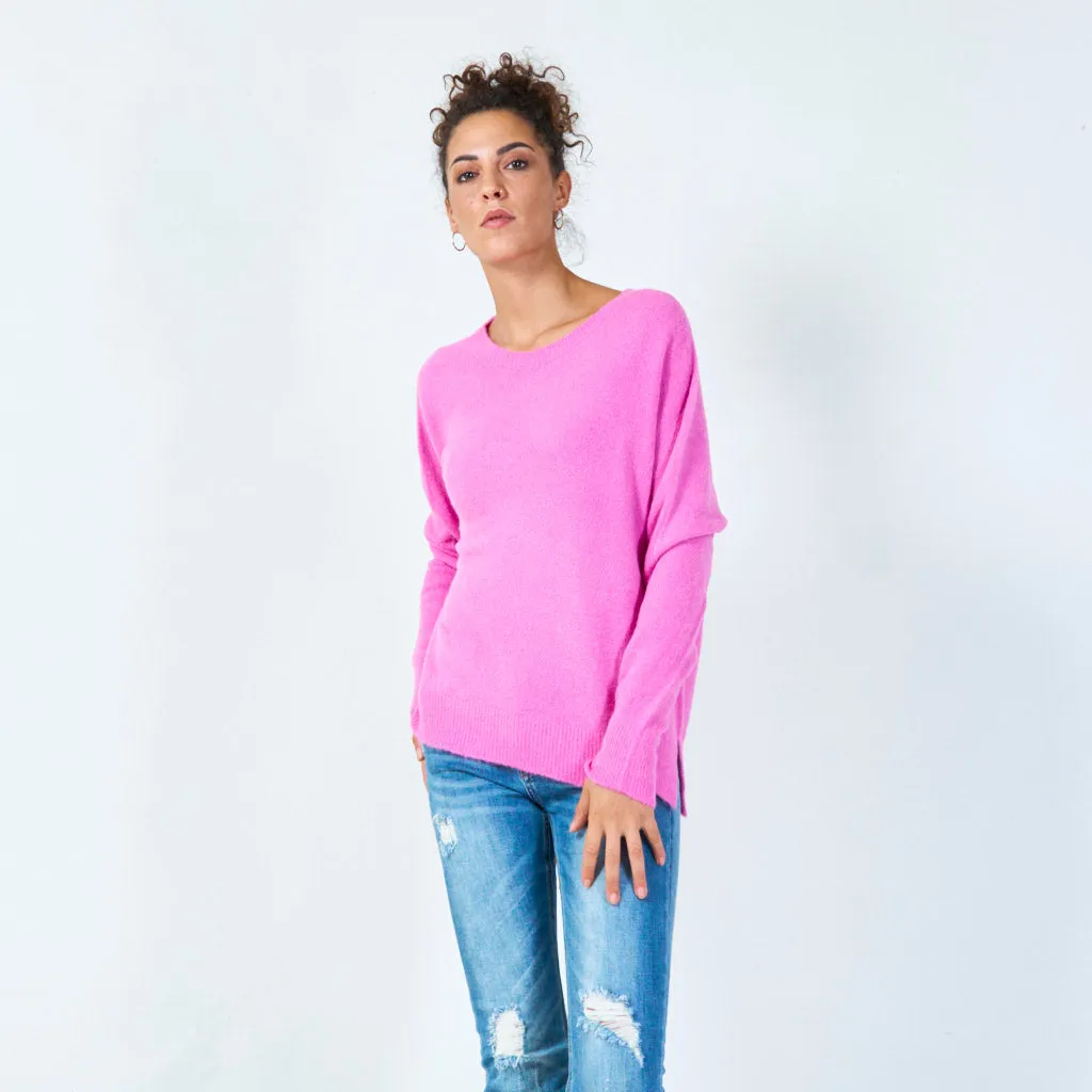 Relaxed fit crew neck sweater wholesale