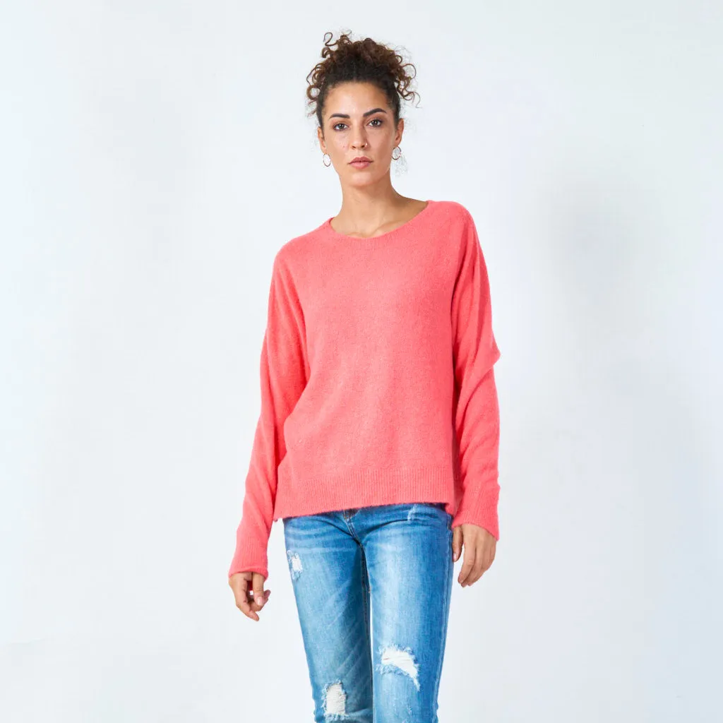 Relaxed fit crew neck sweater wholesale