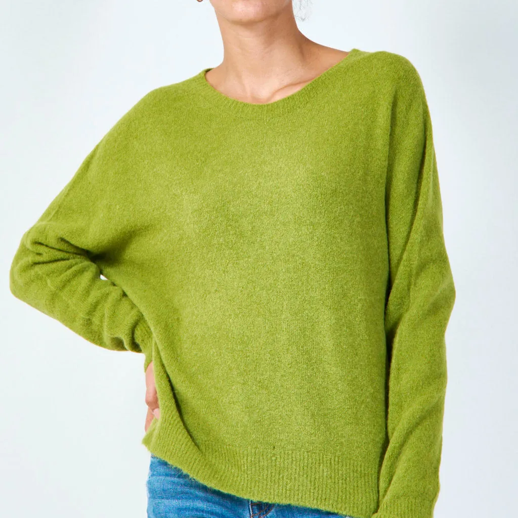 Relaxed fit crew neck sweater wholesale