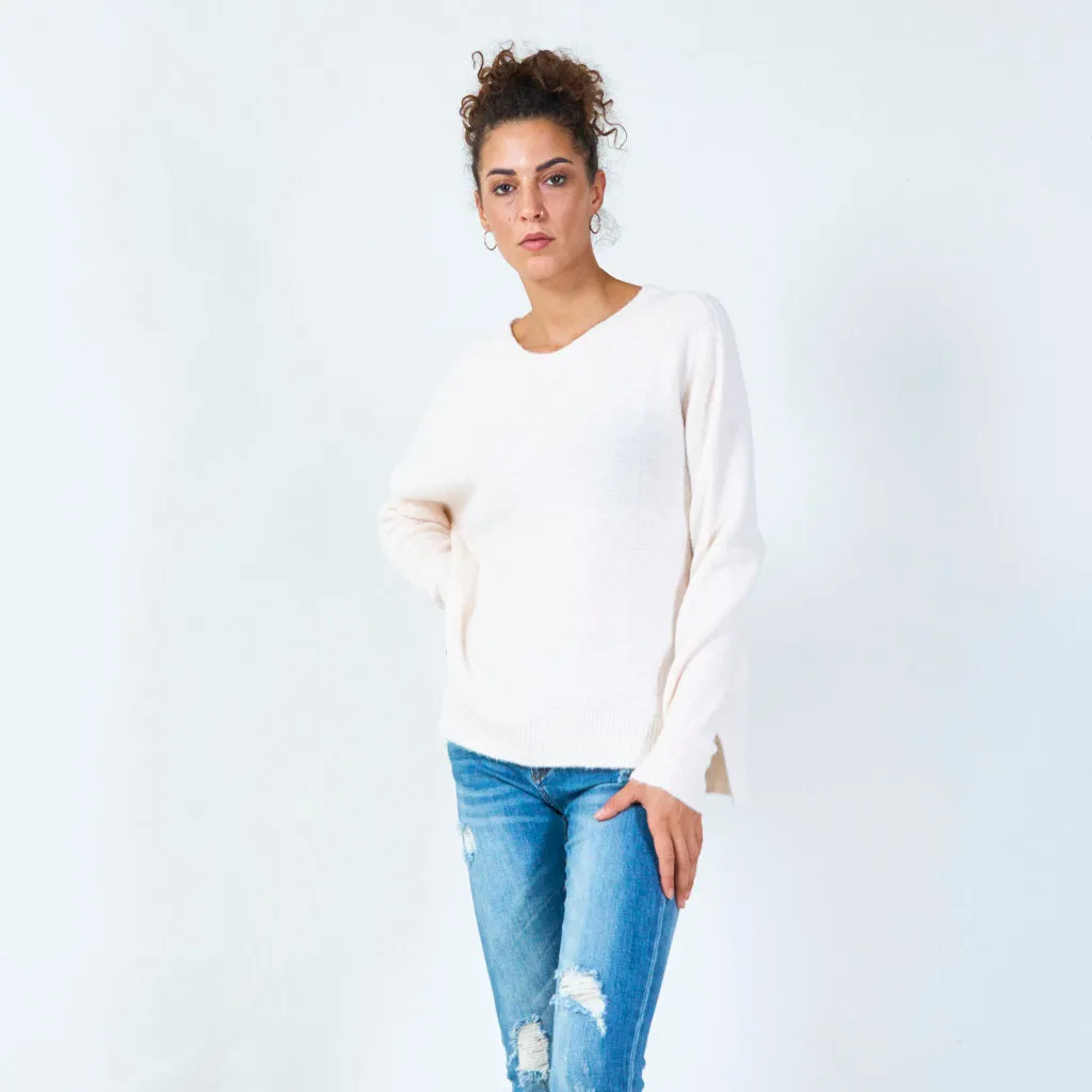 Relaxed fit crew neck sweater wholesale