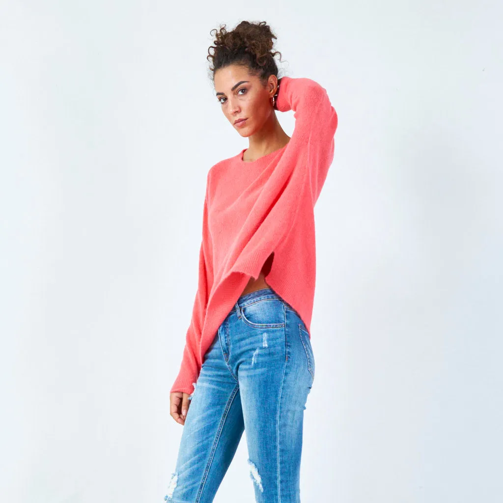 Relaxed fit crew neck sweater wholesale