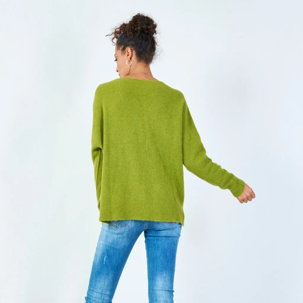 Relaxed fit crew neck sweater wholesale