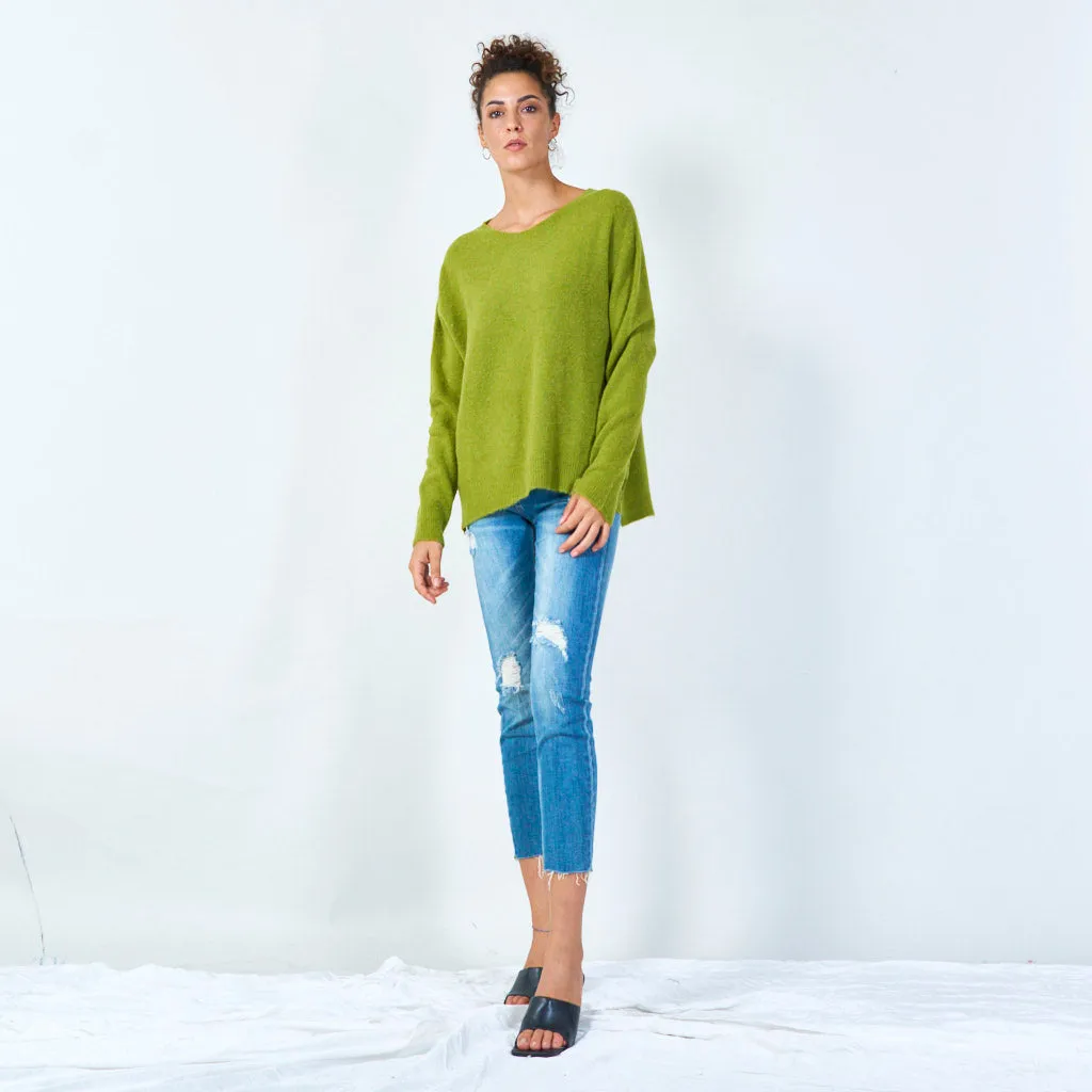 Relaxed fit crew neck sweater wholesale