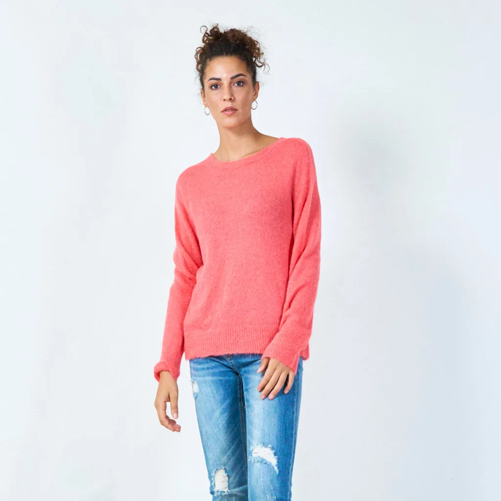 Relaxed fit crew neck sweater wholesale