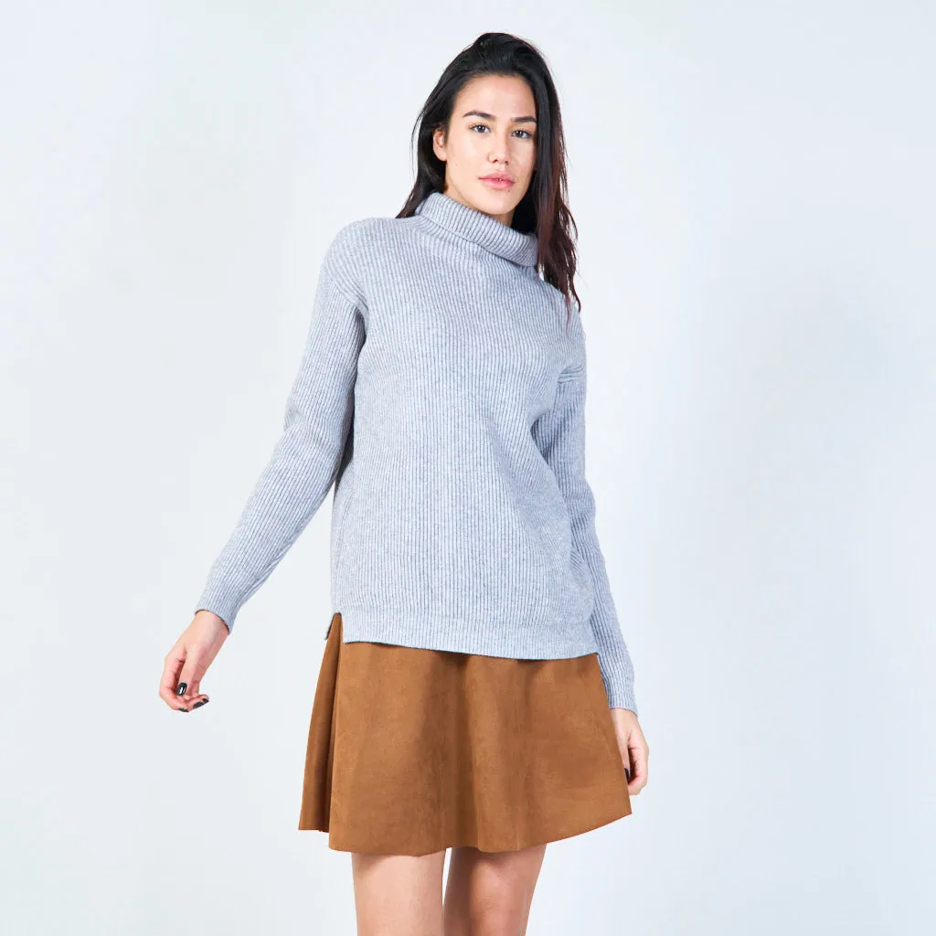 Ribbed turtleneck sweater wholesale