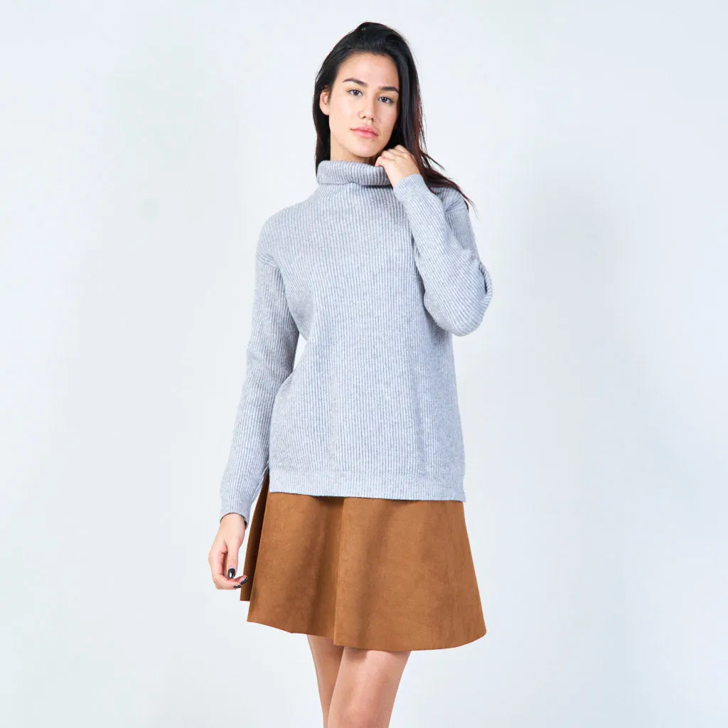 Ribbed turtleneck sweater wholesale