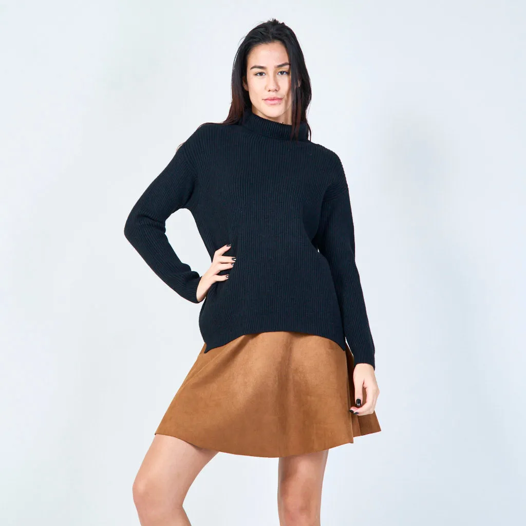 Ribbed turtleneck sweater wholesale