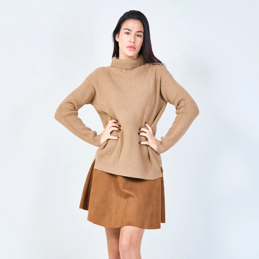 Ribbed turtleneck sweater wholesale