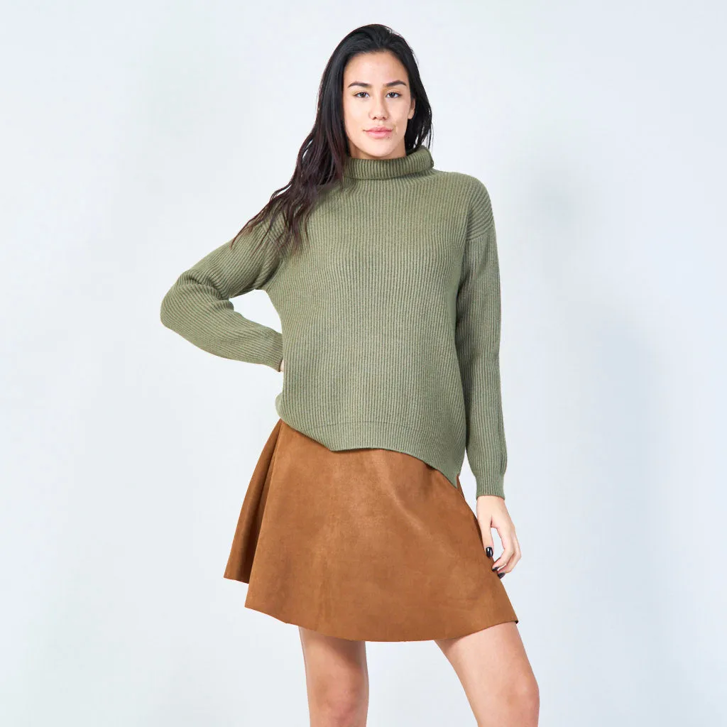 Ribbed turtleneck sweater wholesale