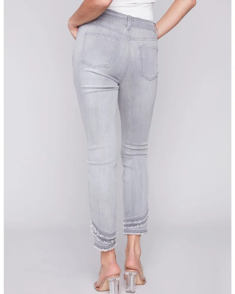 Ruffle Hem Skinny Jeans