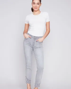 Ruffle Hem Skinny Jeans