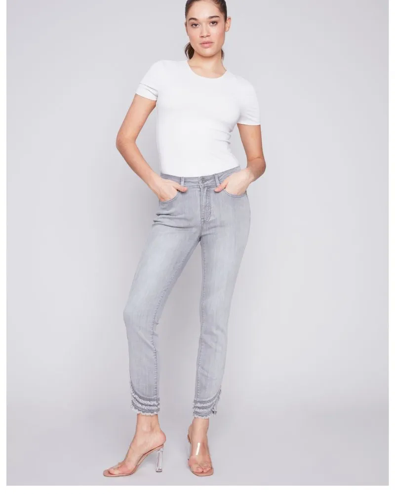 Ruffle Hem Skinny Jeans