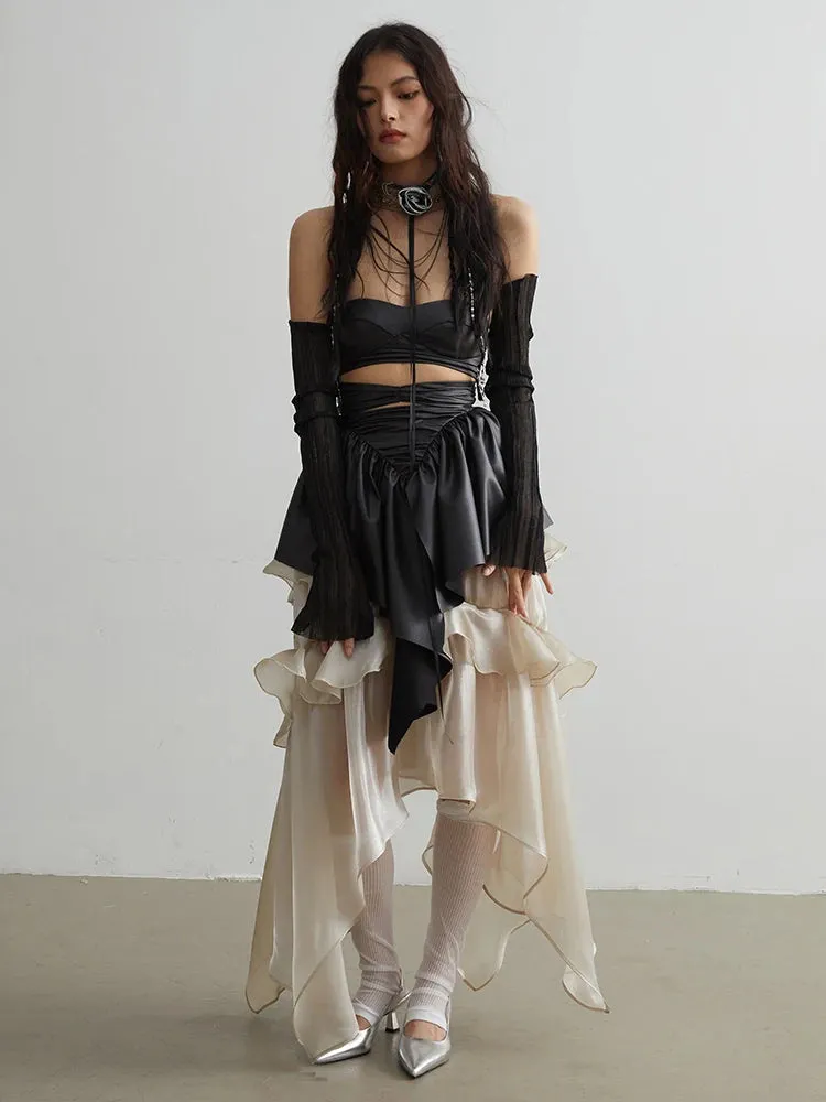 Saturn Ruffled Champagne Skirt