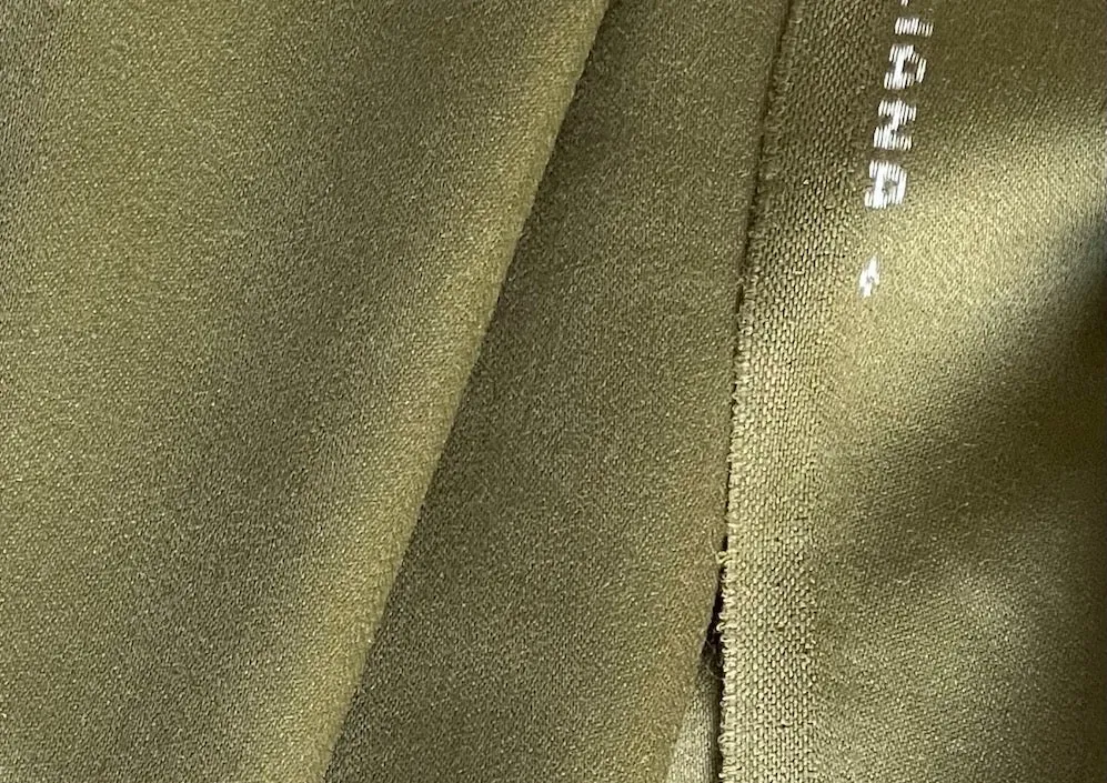 Selvedged Cool Olive Bronze Wool (Made in Italy)