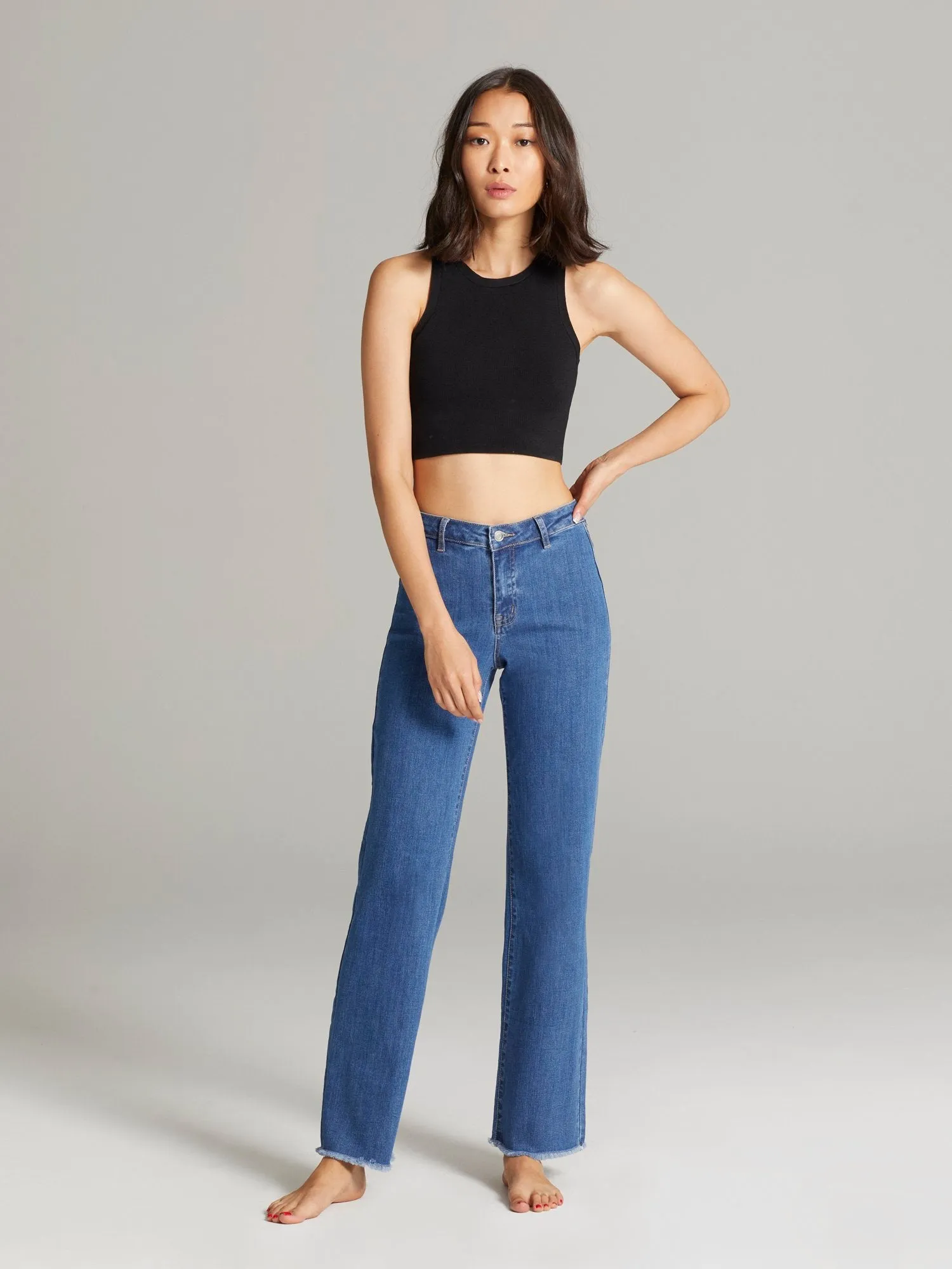 Shanice High-Waisted Straight-Leg Jeans