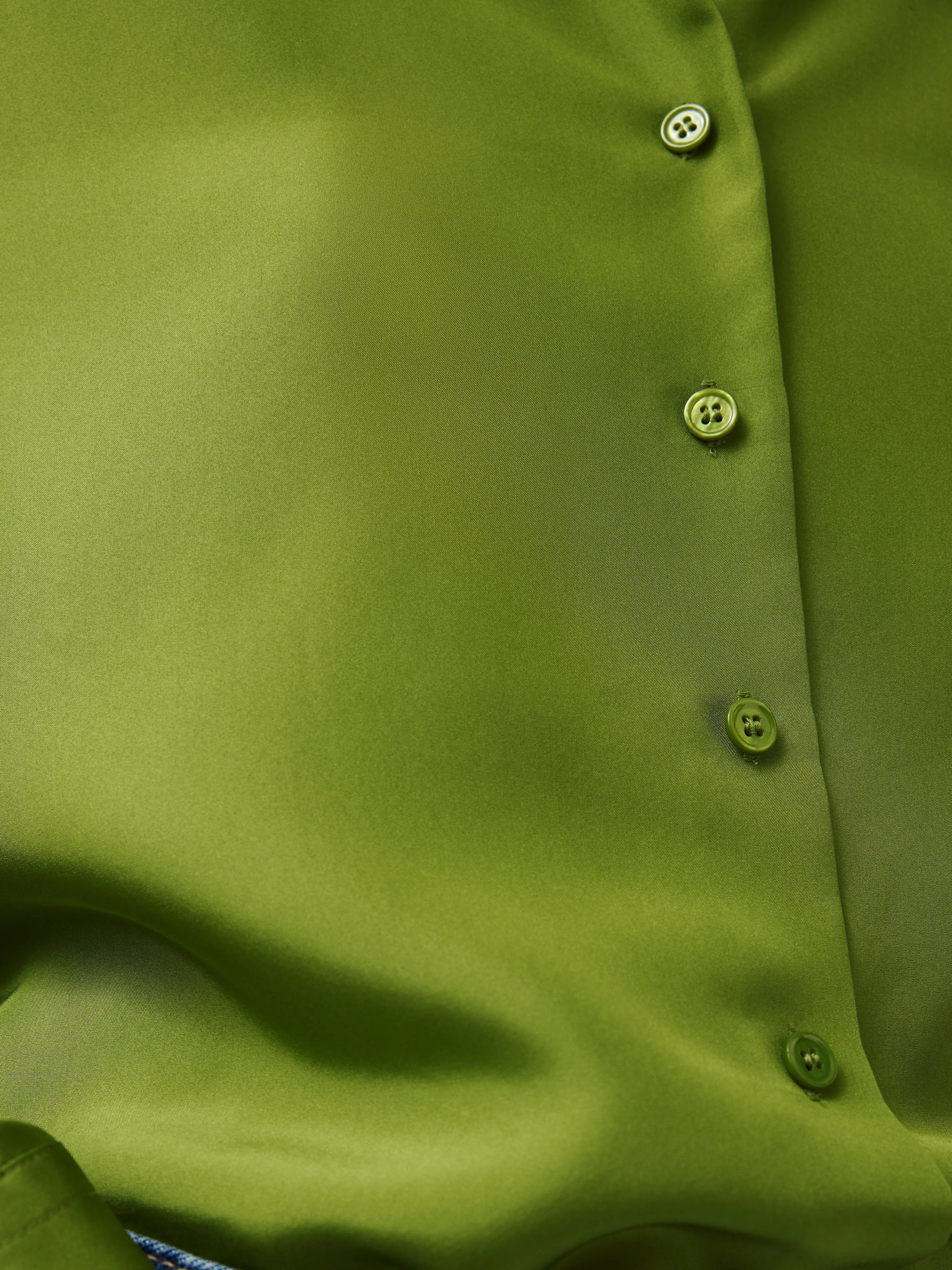 Silk Habotai Relaxed Shirt | Green