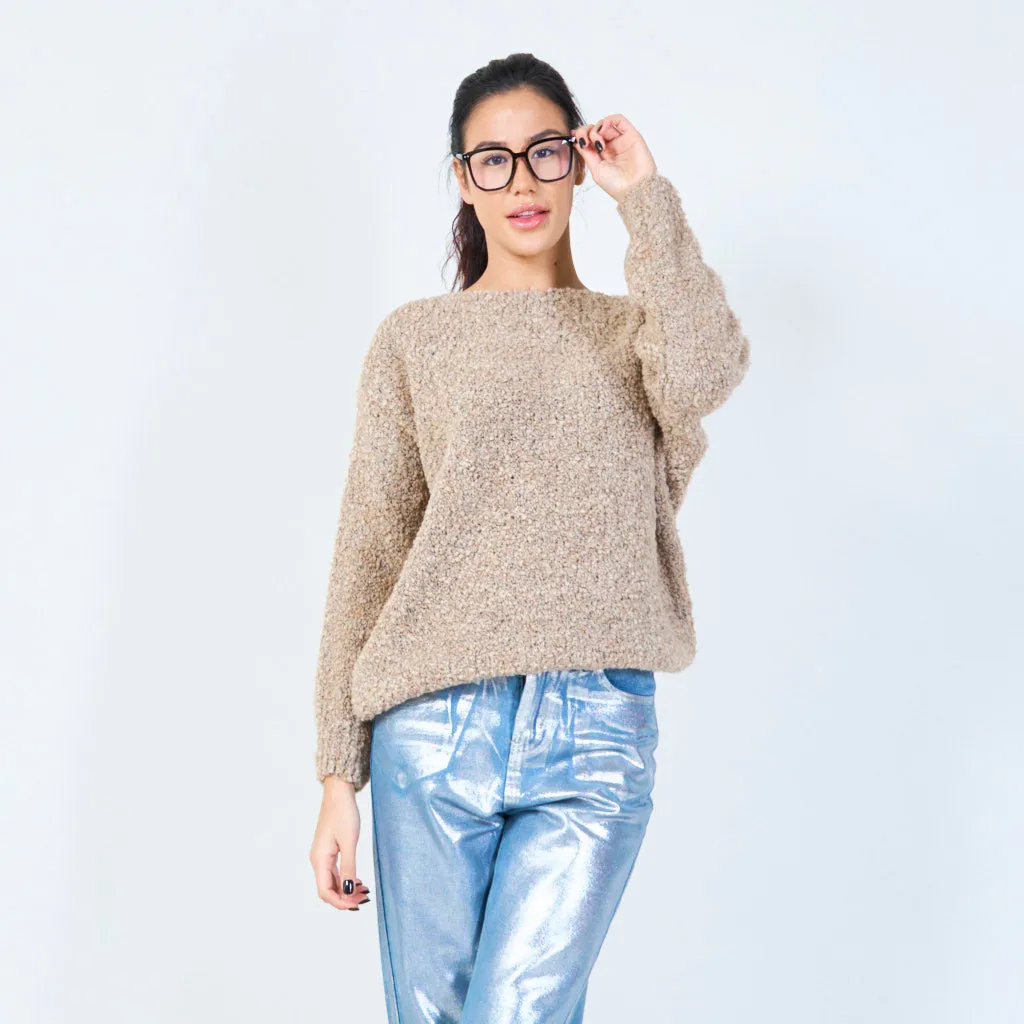 Soft boucle knit sweater wholesale