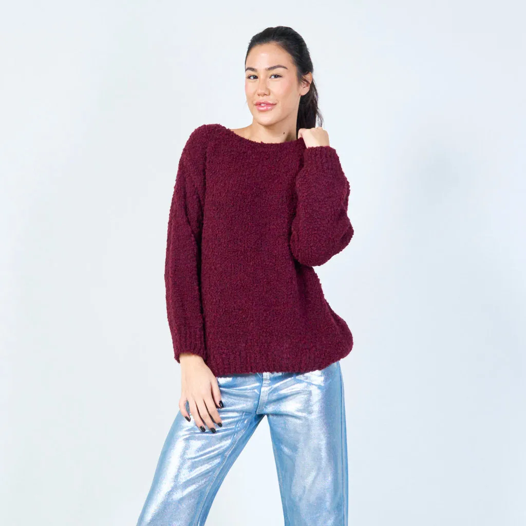 Soft boucle knit sweater wholesale