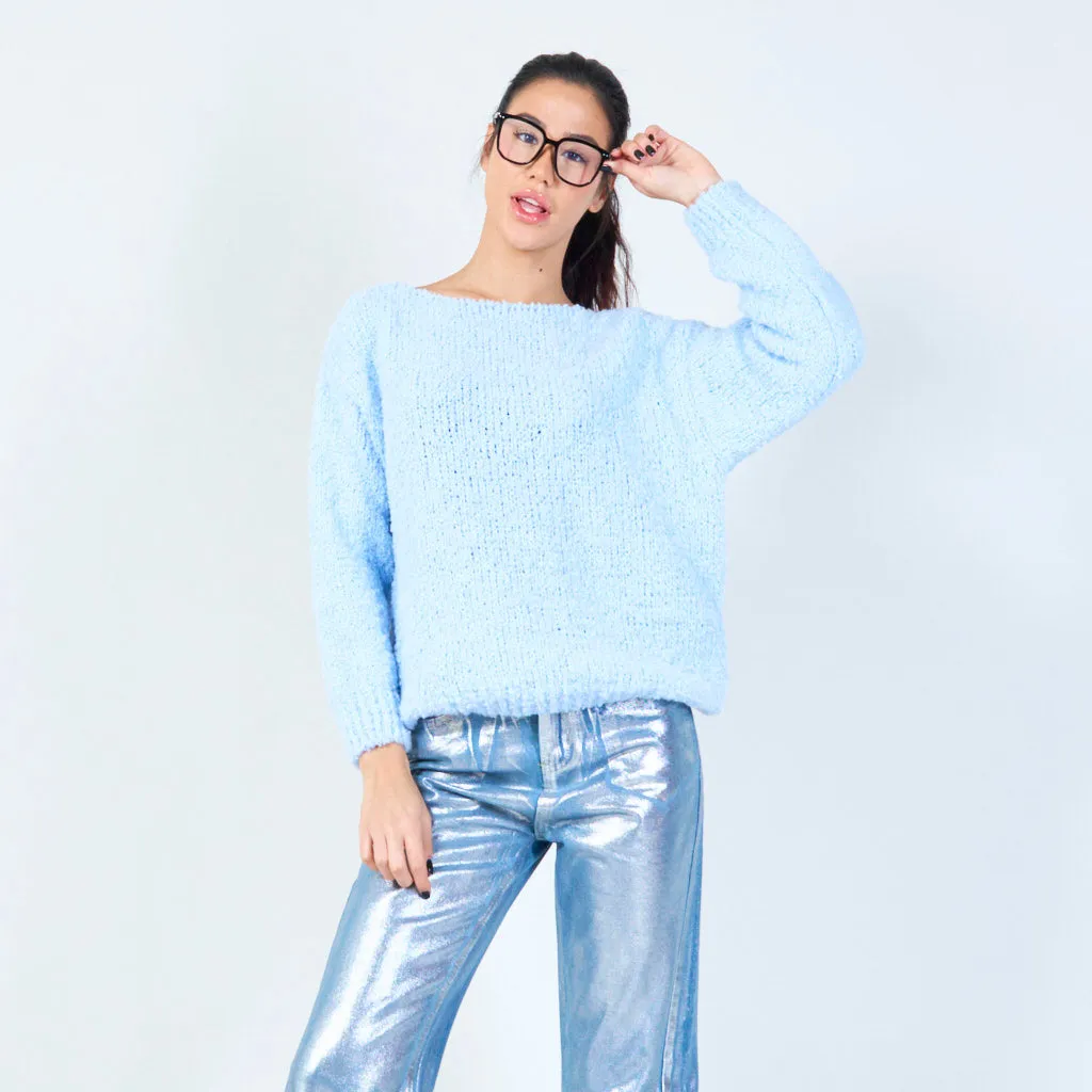 Soft boucle knit sweater wholesale