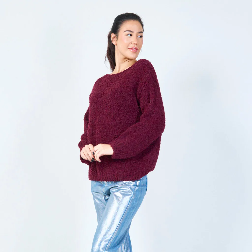 Soft boucle knit sweater wholesale