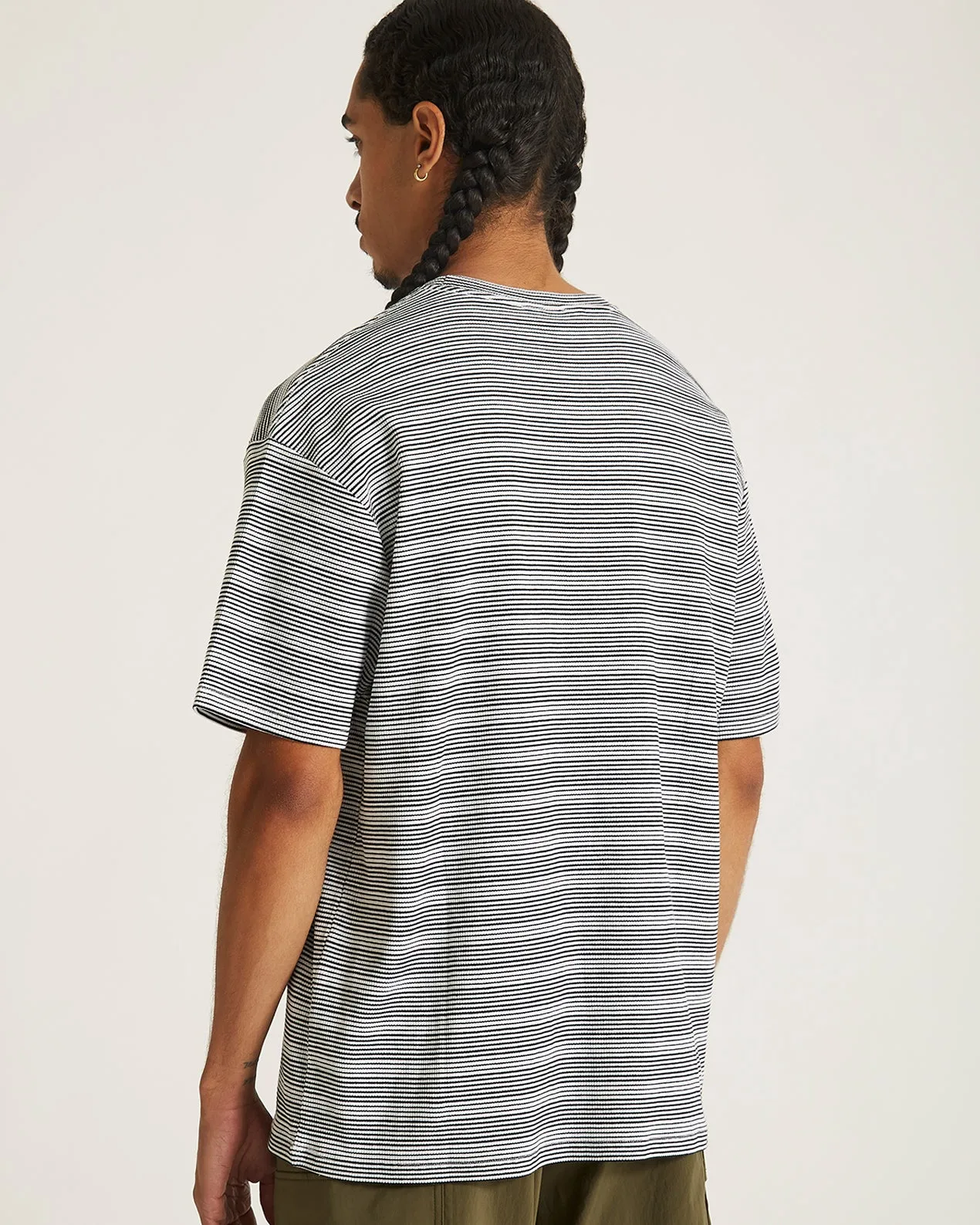 Striped Waffle Relaxed SS Tee