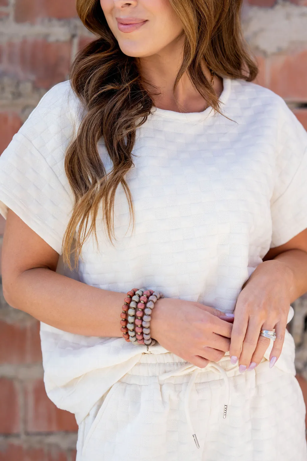 Subtle Checkered Relaxed Sleeve Tee