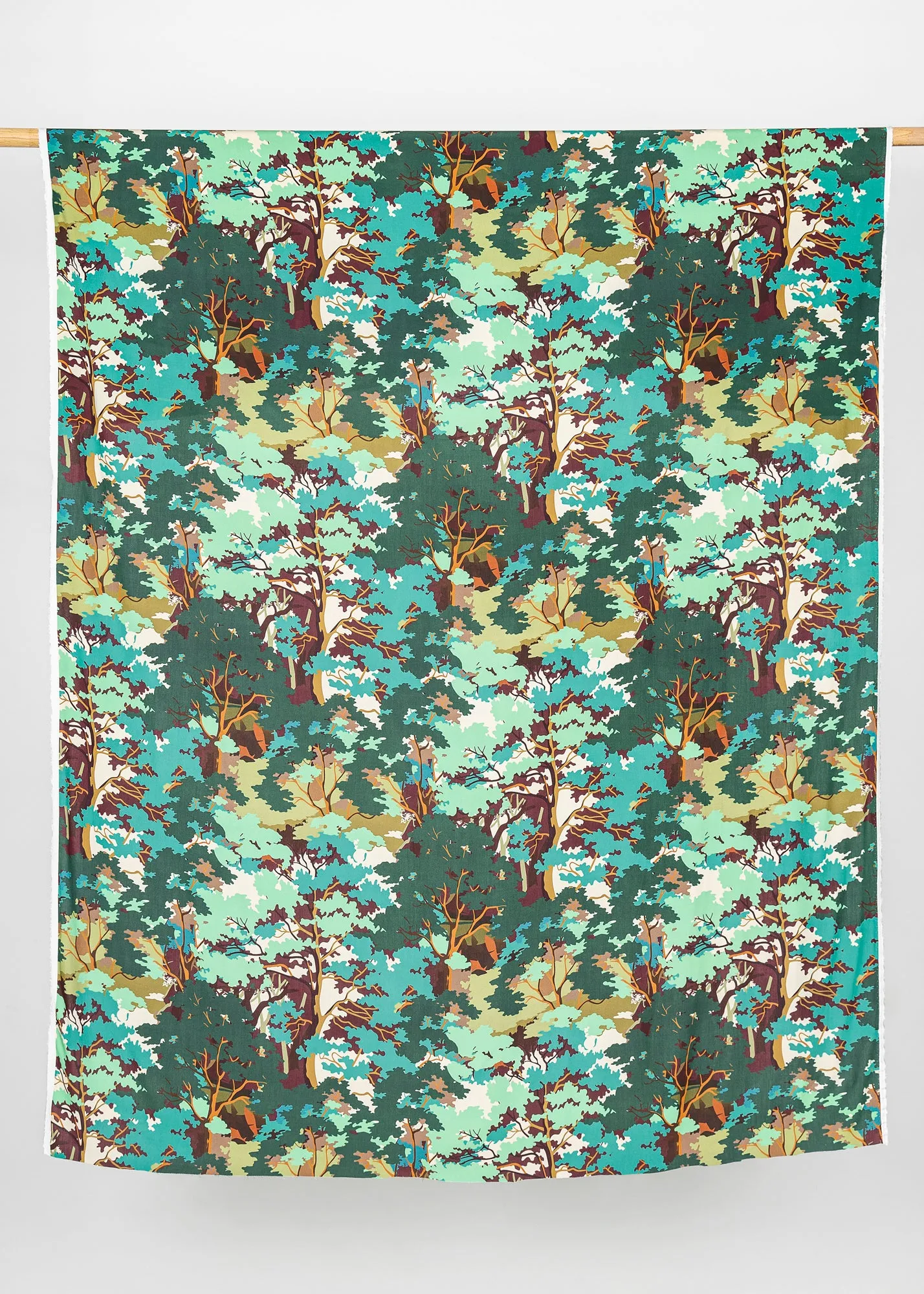 Summer Forest Viscose Print - Cool Tones - Swatch