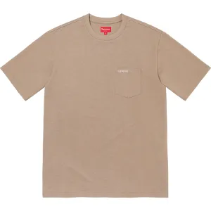 Supreme Embroidery Logo Pocket Tee Taupe