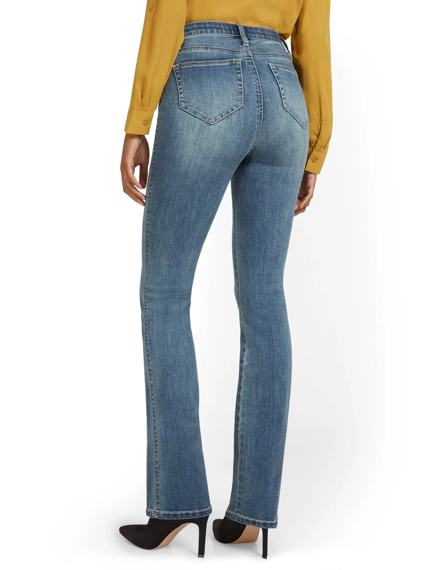 Tall High-Waisted Curvy Essential Bootcut Jeans - Vibrant Blue Wash