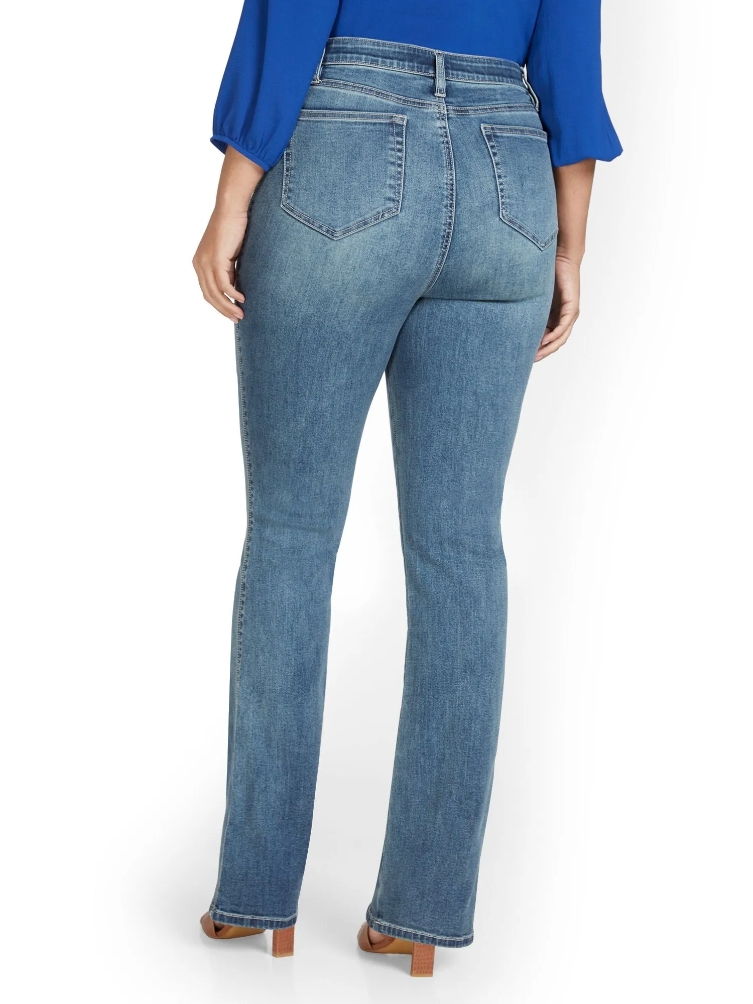 Tall High-Waisted Curvy Essential Bootcut Jeans - Vibrant Blue Wash