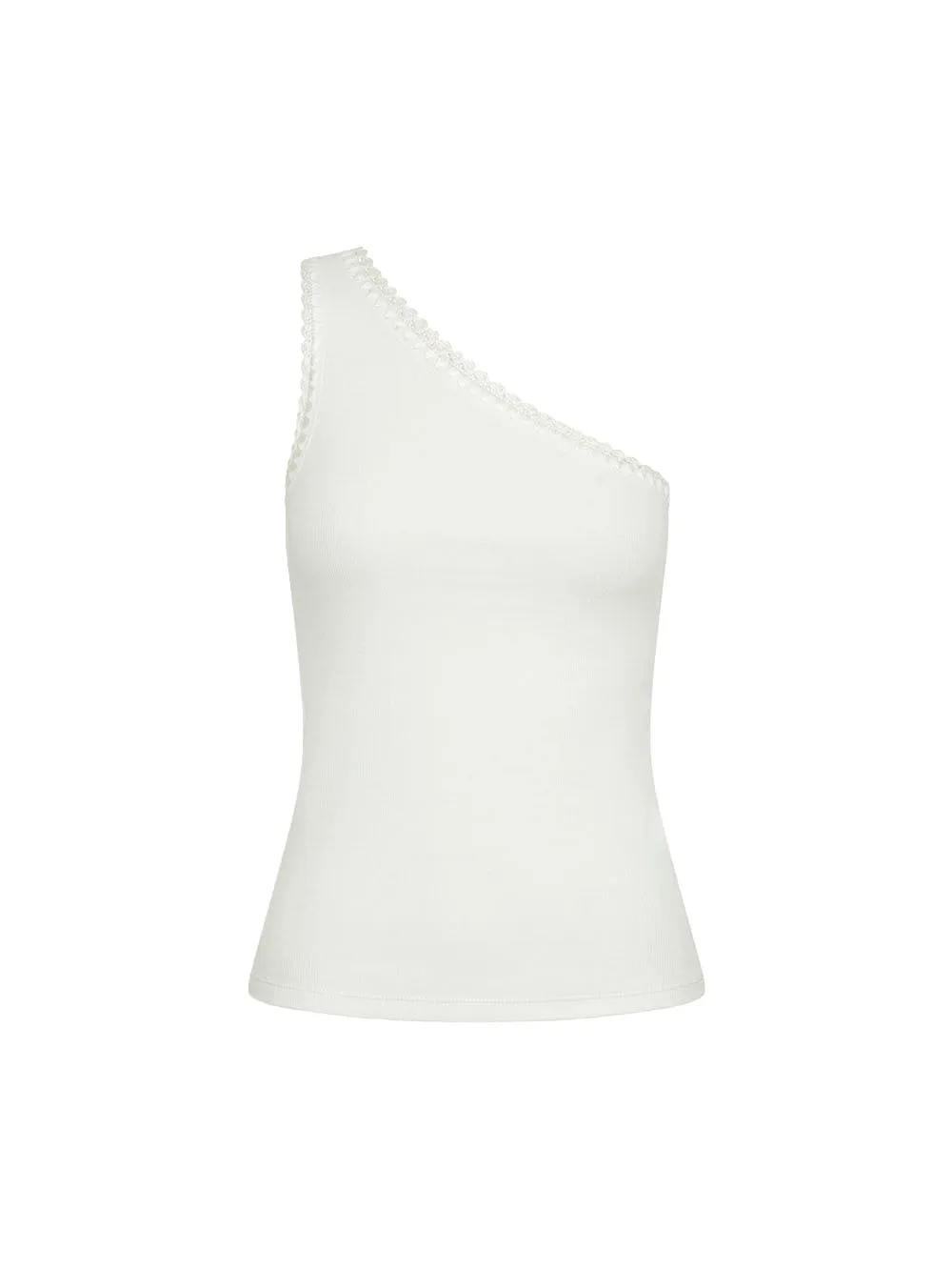 Tallulah One Shoulder Tank - Ivory