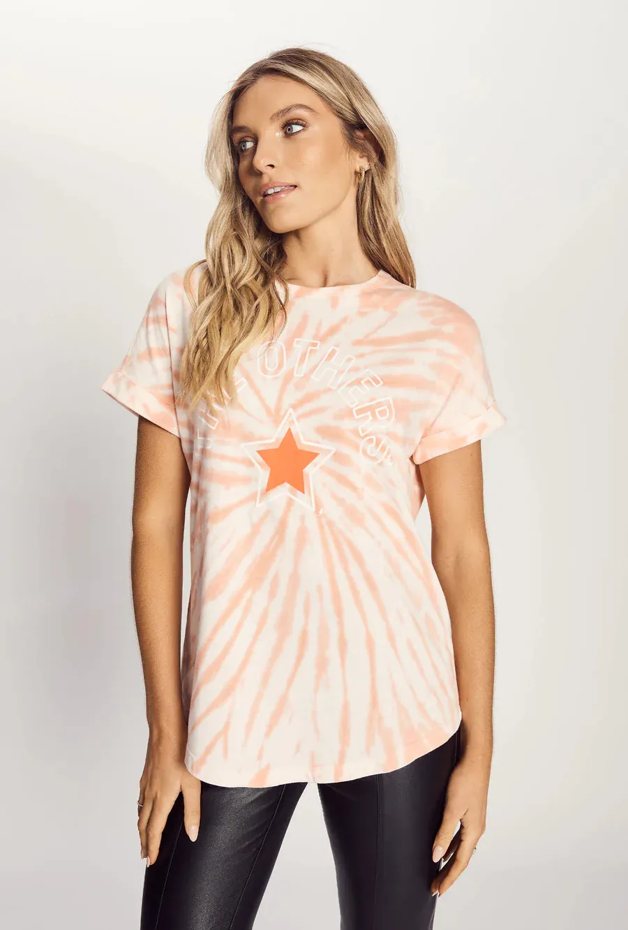 The Relaxed Tee - Peach Tie Dye