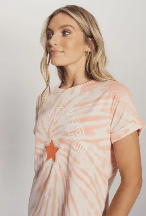 The Relaxed Tee - Peach Tie Dye