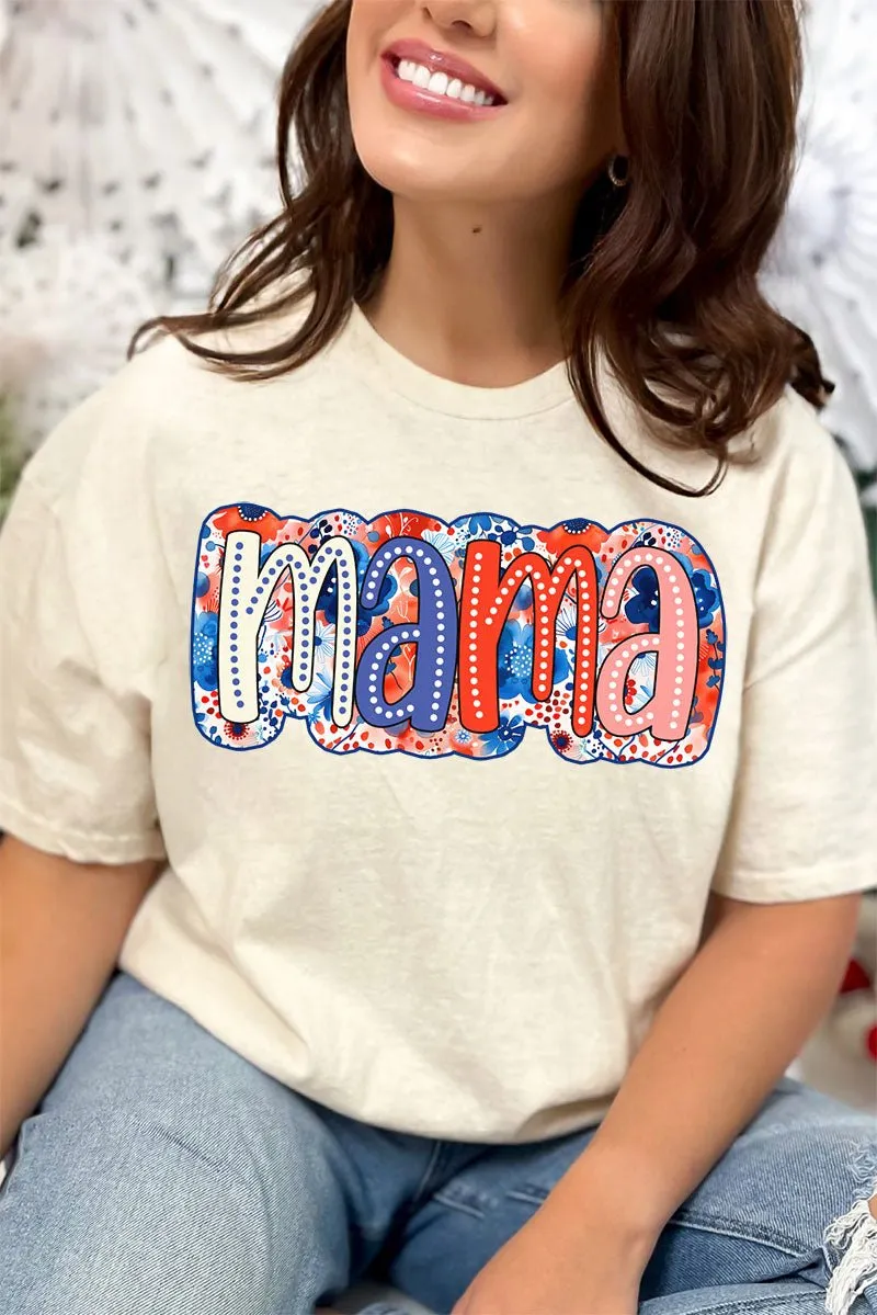 Tie Dye USA Mama Short Sleeve Relaxed Fit T-Shirt