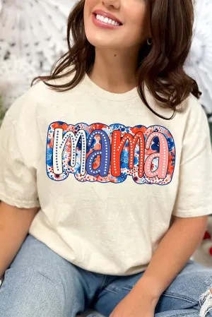 Tie Dye USA Mama Short Sleeve Relaxed Fit T-Shirt