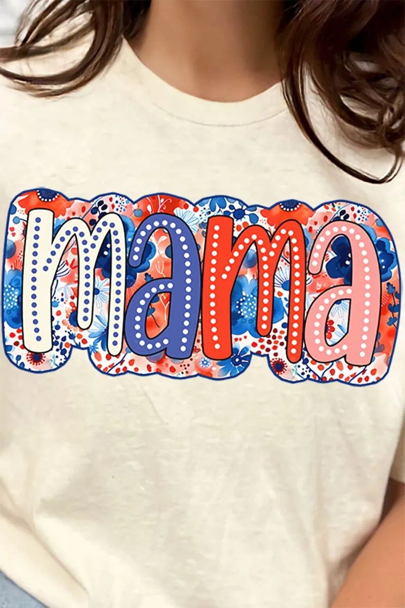 Tie Dye USA Mama Short Sleeve Relaxed Fit T-Shirt