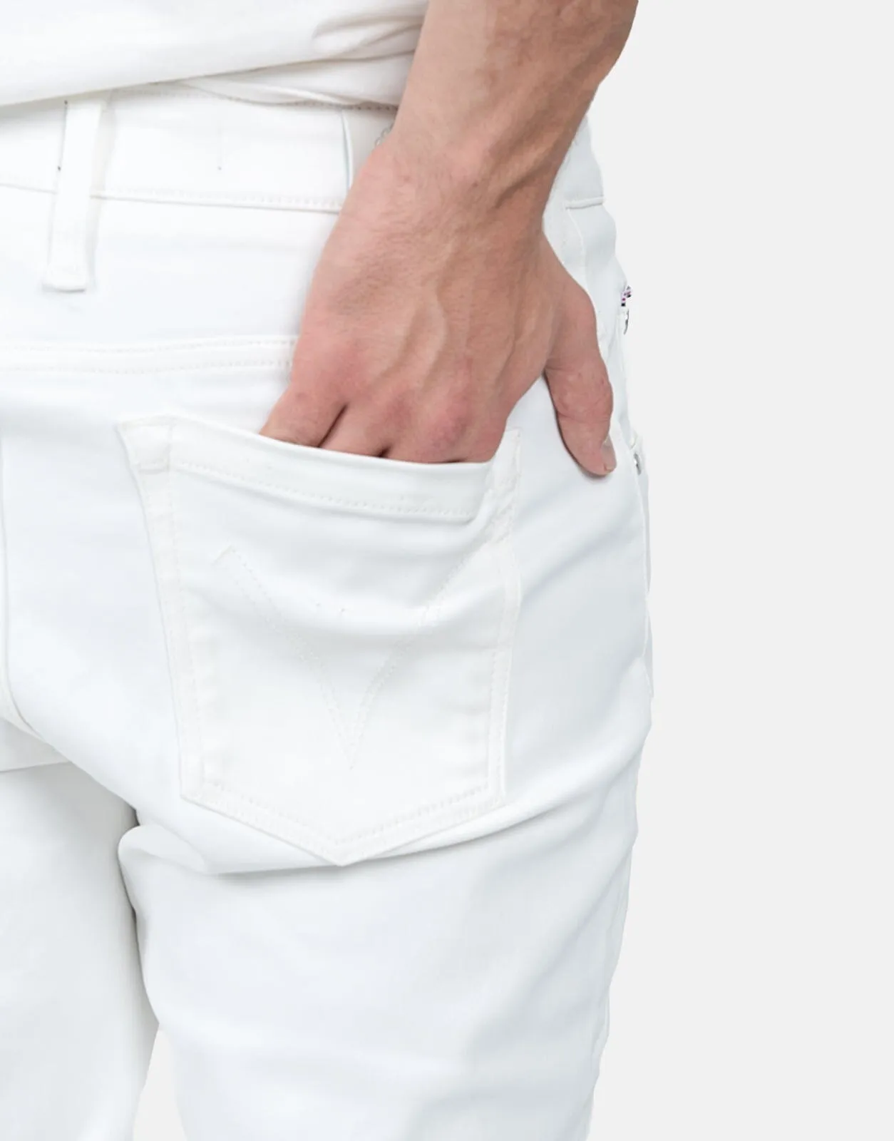 Vialli Globe Ultra Fit White Oil Jeans