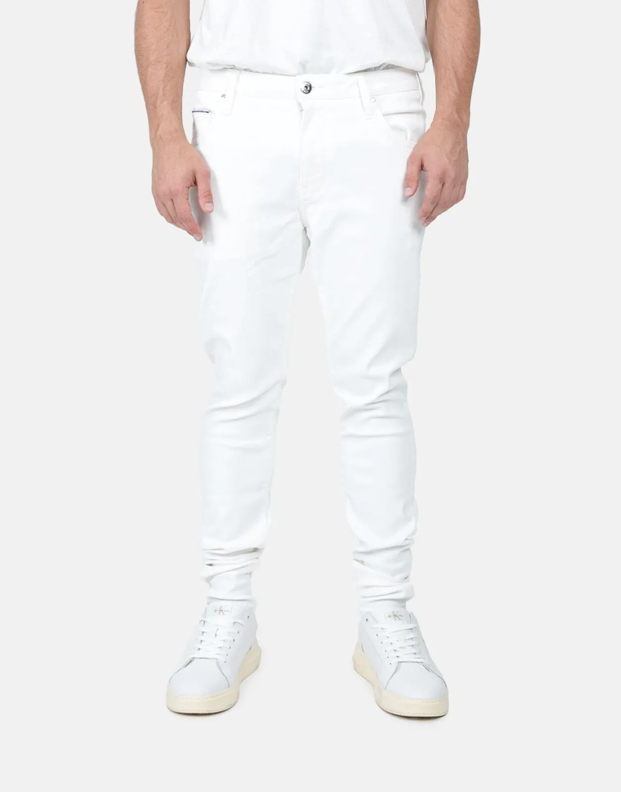 Vialli Globe Ultra Fit White Oil Jeans