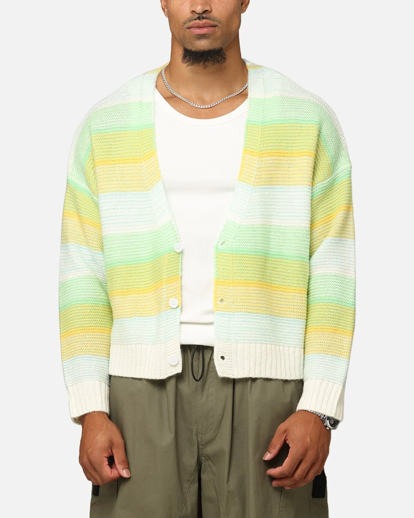 XXIII Striped Cardigan Green/Blue/Yellow