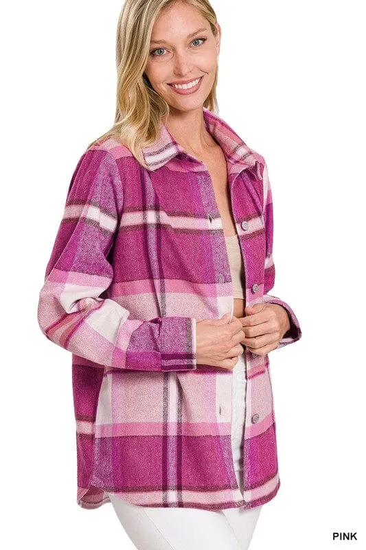 YARN DYED PLAID SHACKET