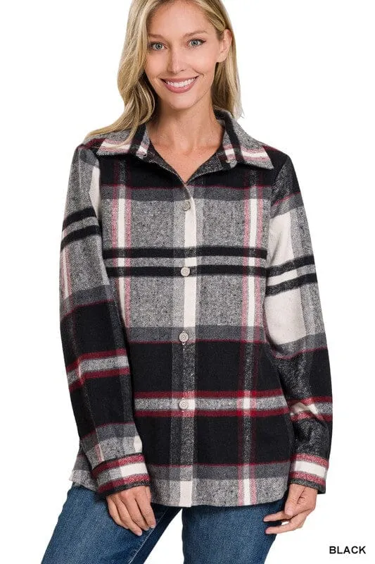 YARN DYED PLAID SHACKET