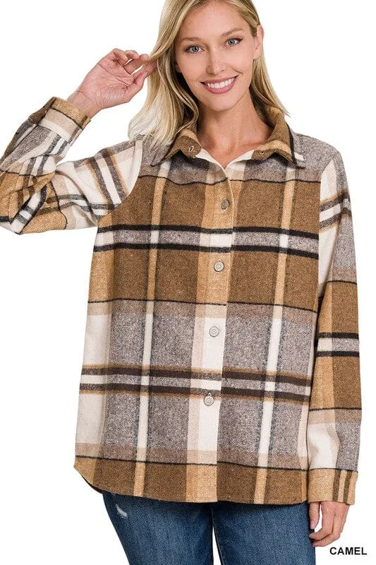 YARN DYED PLAID SHACKET